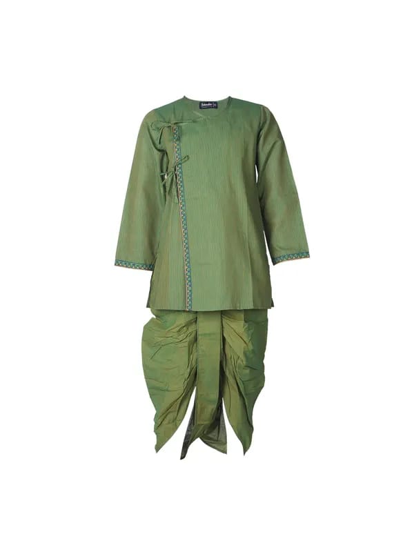 Fabindia Boys Green Dhoti Angarakha Sets