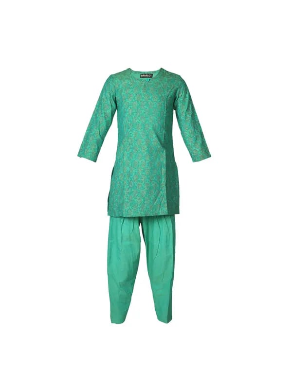 Fabindia Girls Green Mangalgiri Salwar