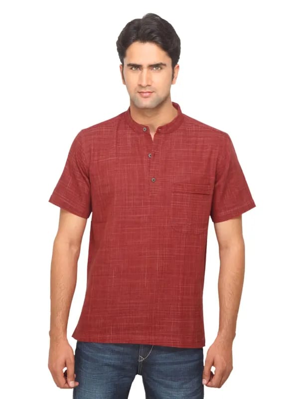 Fabindia Men Rust Khadi Kurta