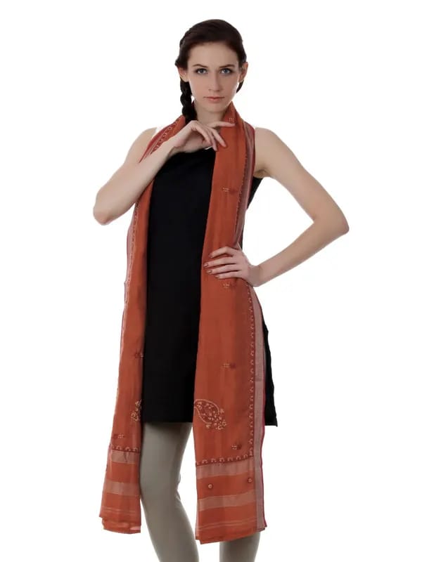 Fabindia Women Rust Dupatta