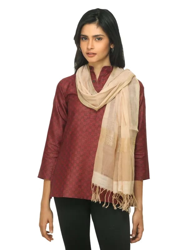 Fabindia Women Printed Brown Dupatta