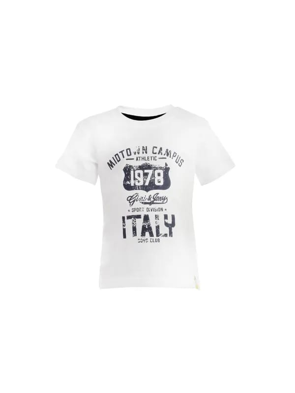 Gini and Jony Boys Printed White T-shirt