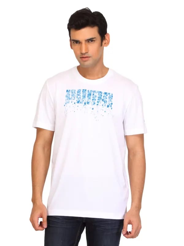 Puma Men Spike Graphic White T-shirt