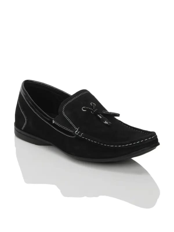 Franco Leone Men Slip On Black Formal Shoes