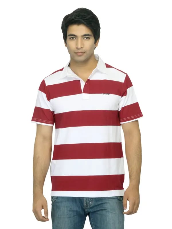Locomotive Men Striped Red T-shirt
