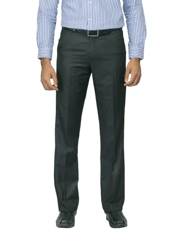 Black Coffee Men Striped Charcoal Trousers