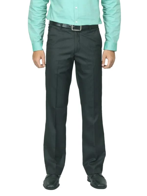 Black Coffee Men Striped Charcoal Trousers