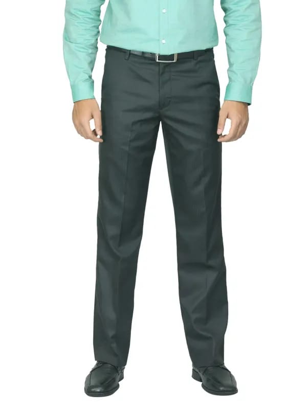 Mark Taylor Men Striped Black Trousers