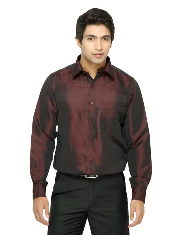 Indigo Nation Men Check Maroon Shirt