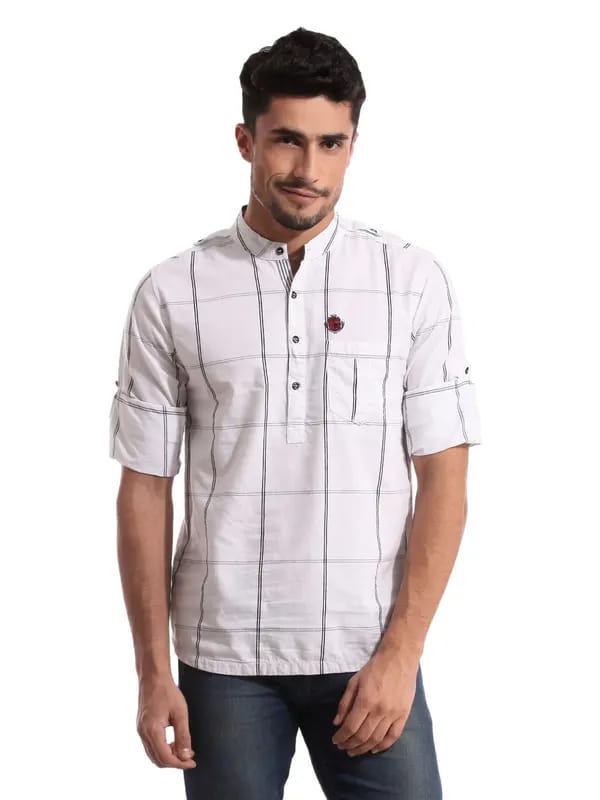 Spykar Men Check White Shirt