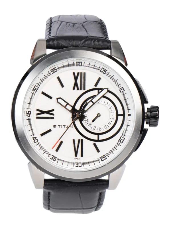 Titan Men Off White Dial Watch