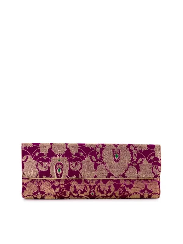 Fabindia Women Casual Magenta Clutch
