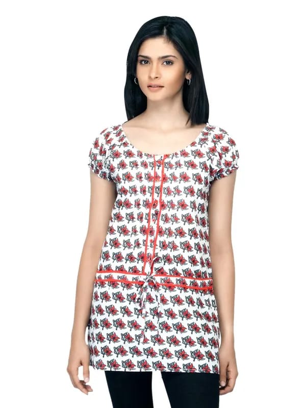 Mumbai Slang Women Printed Red Tunic