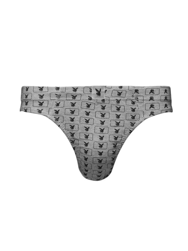 Playboy Men Printed Grey Brief