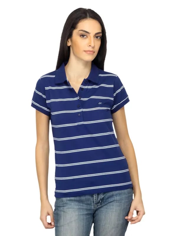 Arrow Woman Striped Navy Blue T-shirt