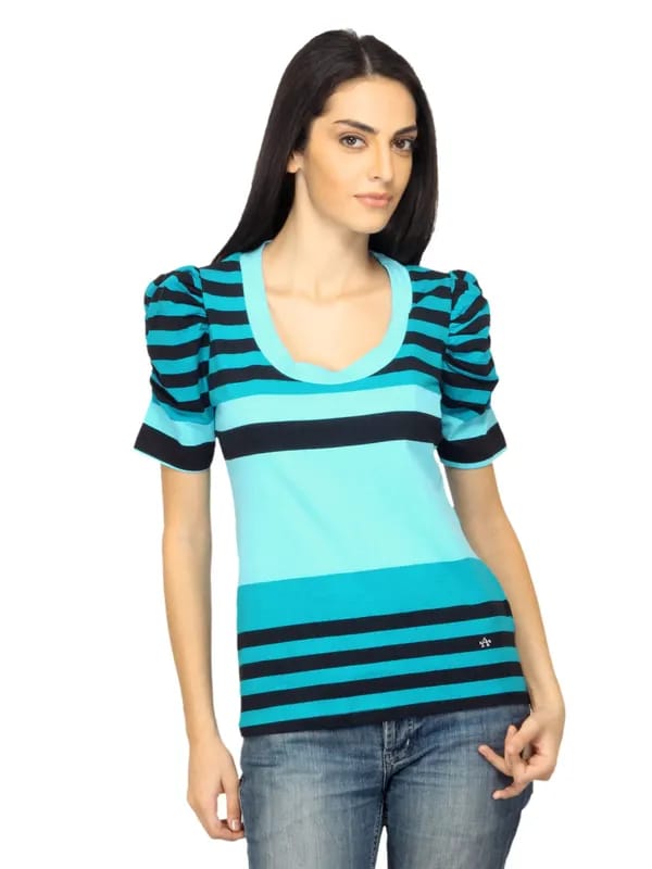 Arrow Woman Striped Blue Top