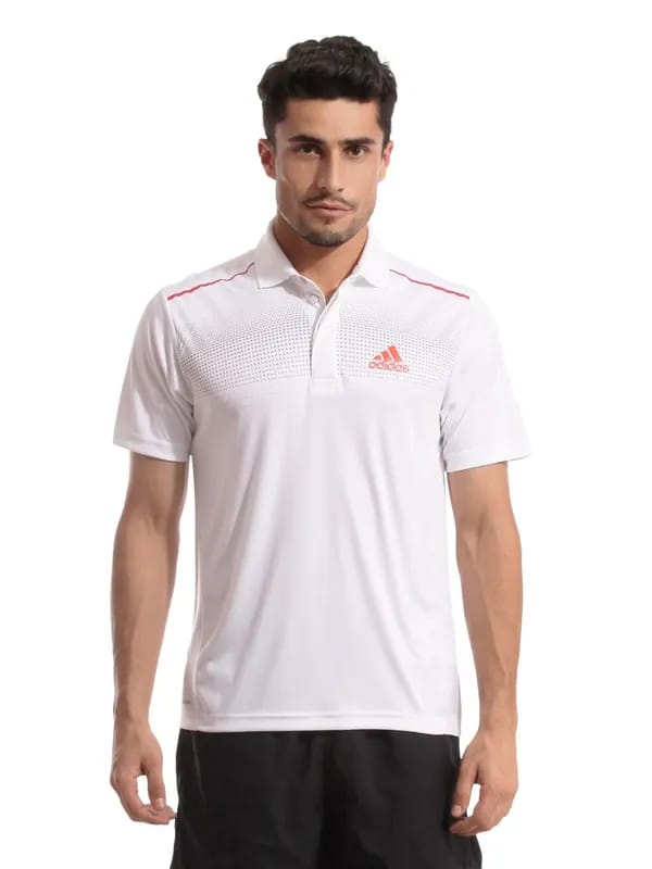 ADIDAS Men White Polo T-shirt
