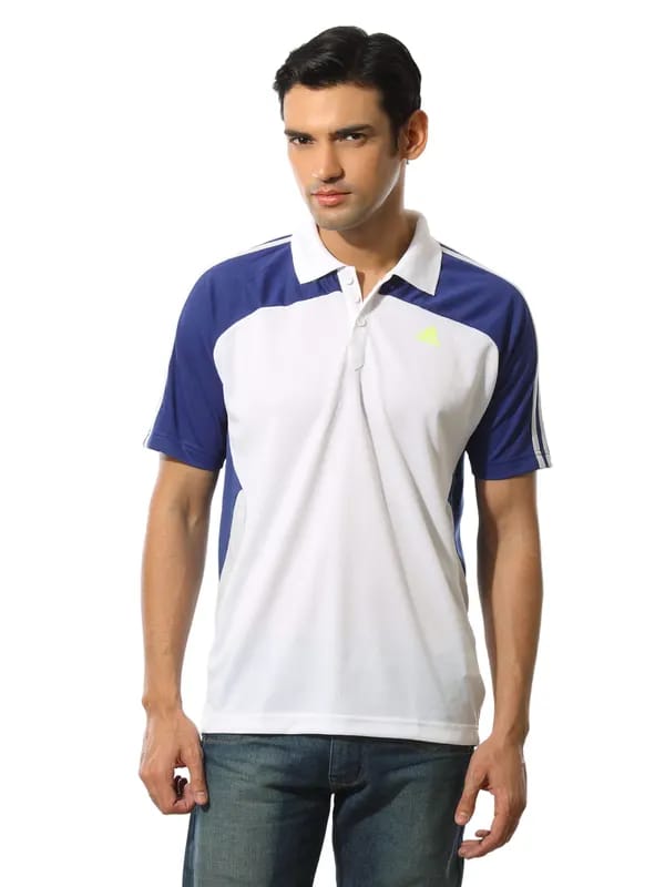 ADIDAS Men Polo White T-shirt