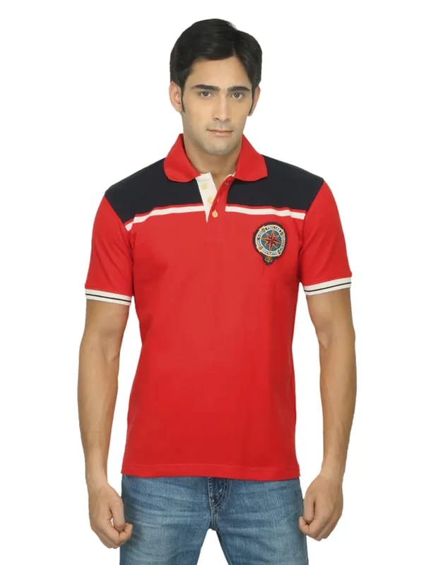 Proline Men Red Polo T-shirt