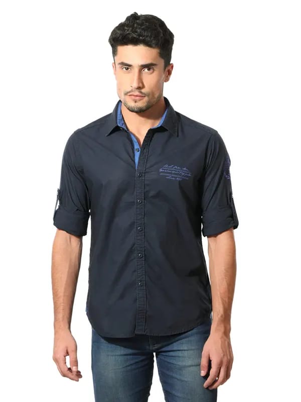 U.S. Polo Assn. Denim Co. Men Navy Blue Shirt
