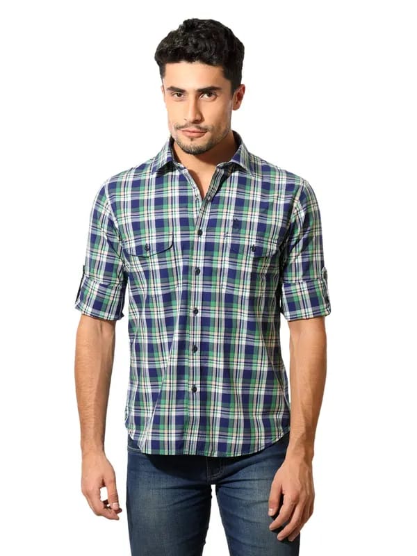 U.S. Polo Assn. Denim Co. Men Green & Blue Check Shirt