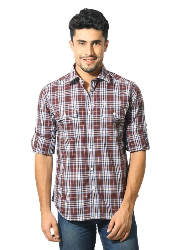 U.S. Polo Assn. Denim Co. Men Brown Check Shirt