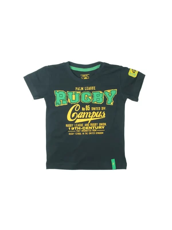 Gini and Jony Boys Printed Navy Blue T-shirt