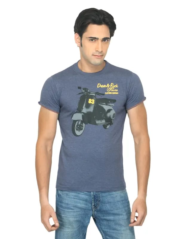 Classic Polo Men Printed Blue T-shirt