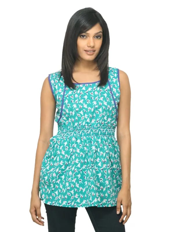 Sepia Women Printed Green Top