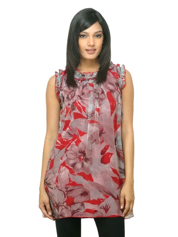 Sepia Women Printed Red Tunic