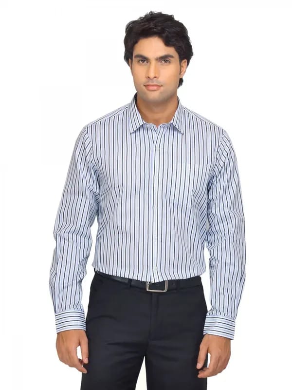 Arrow Men Blue Striped Shirt