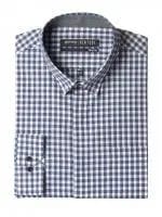 Arrow New York Men Navy Blue Check Slim Fit Shirt
