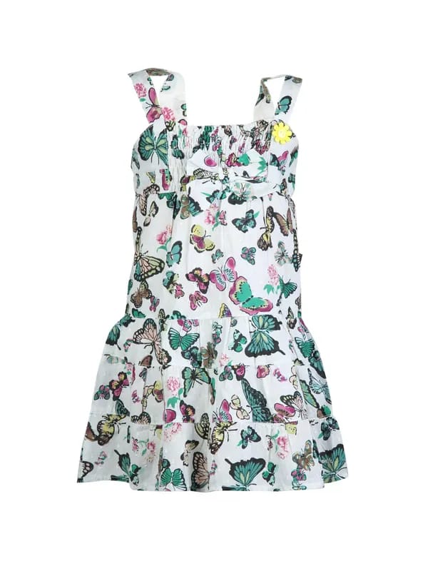 Doodle Kids Girl Printed White Dress
