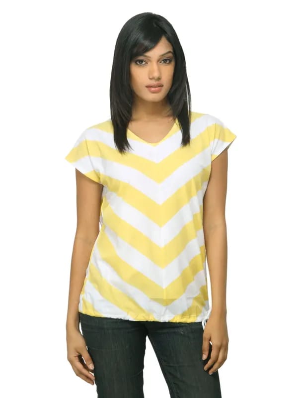 Wrangler Women Chervon Yellow T-shirt