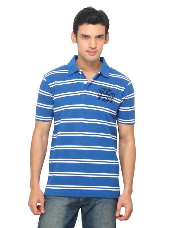Wrangler Men Hiker Striped Blue T-shirt