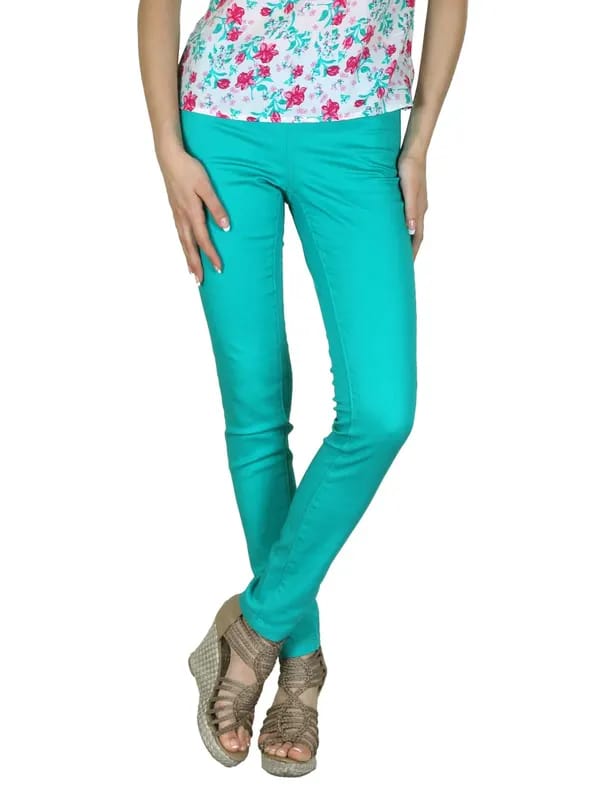 Pieces Women Turquoise Blue Leggings