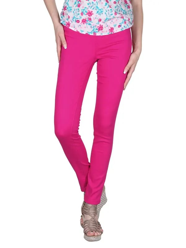 Pieces Women Pink Jeggings