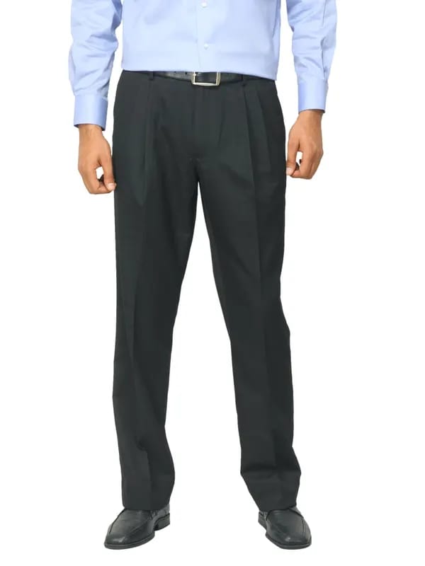 Van Heusen Men Classic Pleated Black Trousers