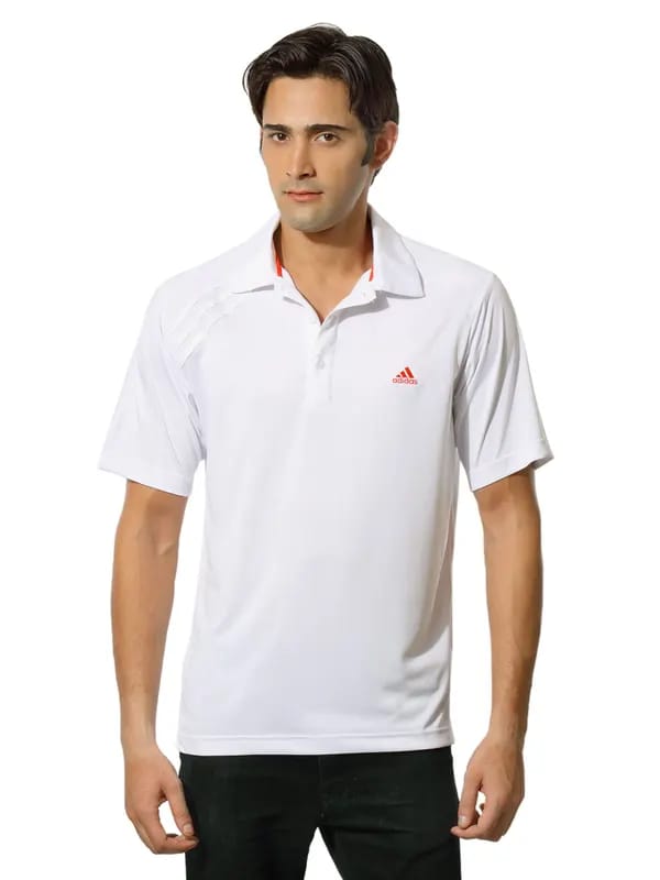 ADIDAS Men Polo White T-shirt