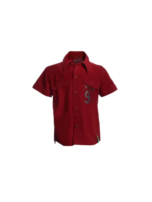 Palm Tree Boys Maroon Shirt