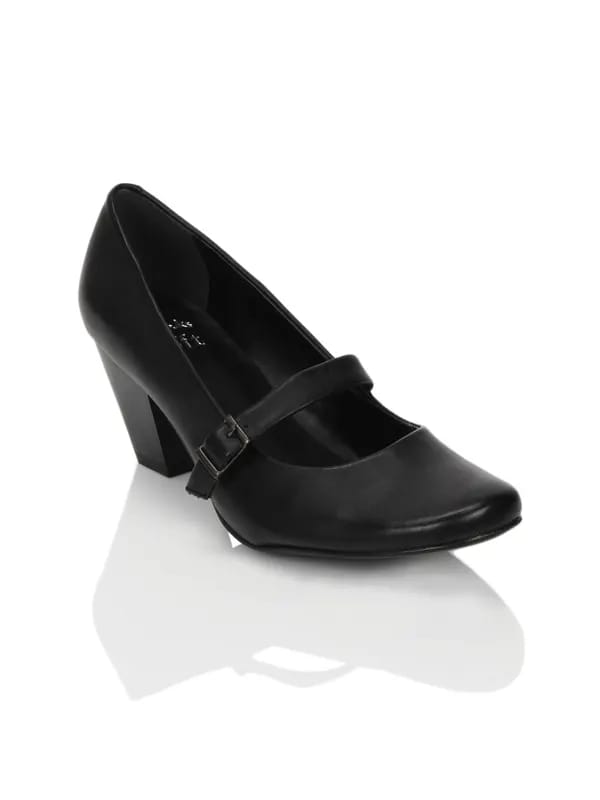 Clarks Women Cash Box Leather Black Heeled Shoes
