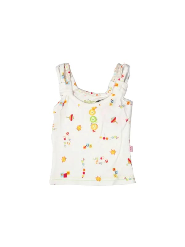 Doodle Girls Printed Off White Top