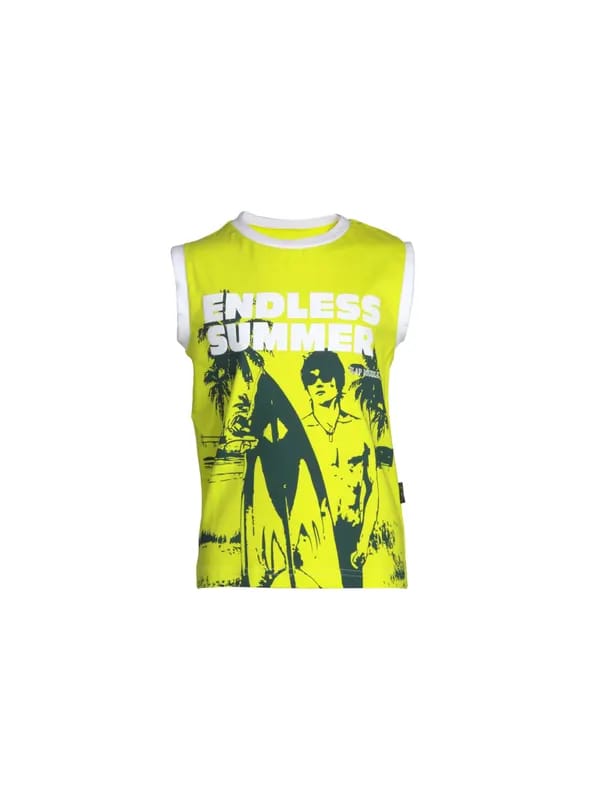 Doodle Boys Printed Green T-shirt