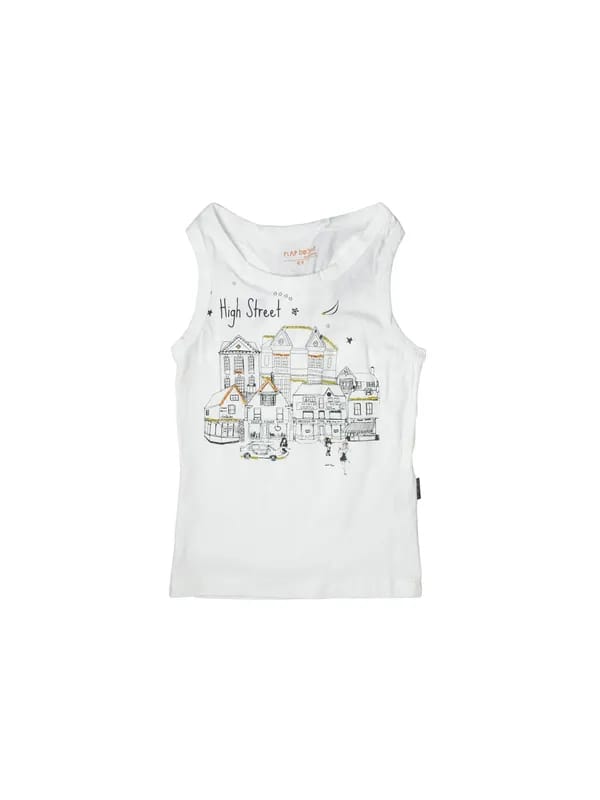 Doodle Girls Printed White Top