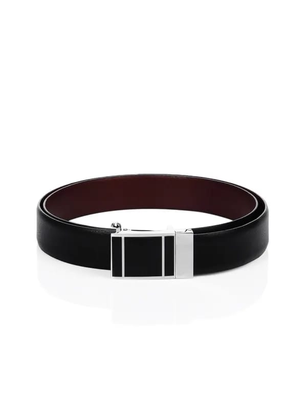Turtle Men Reversible Leather Black Belt