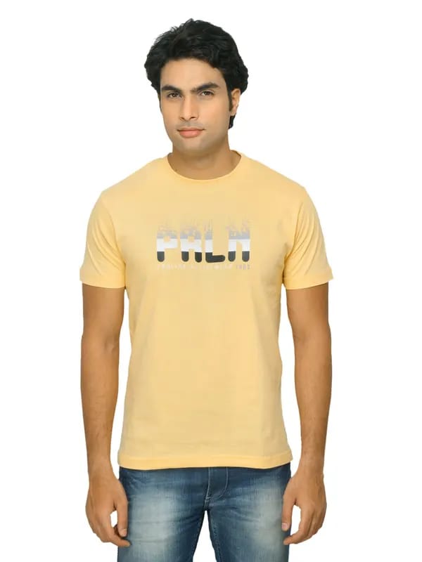 Proline Men Yellow T-shirt with Printed Detail