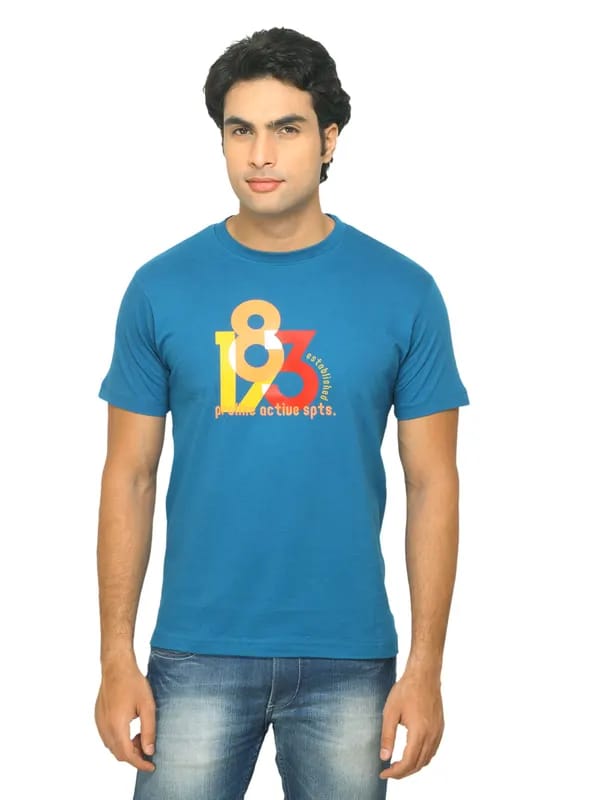 Proline Men Blue T-shirt with Printed Detail