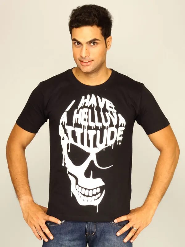 Myntra Mens I Have a Helluva Attitude T-shirt