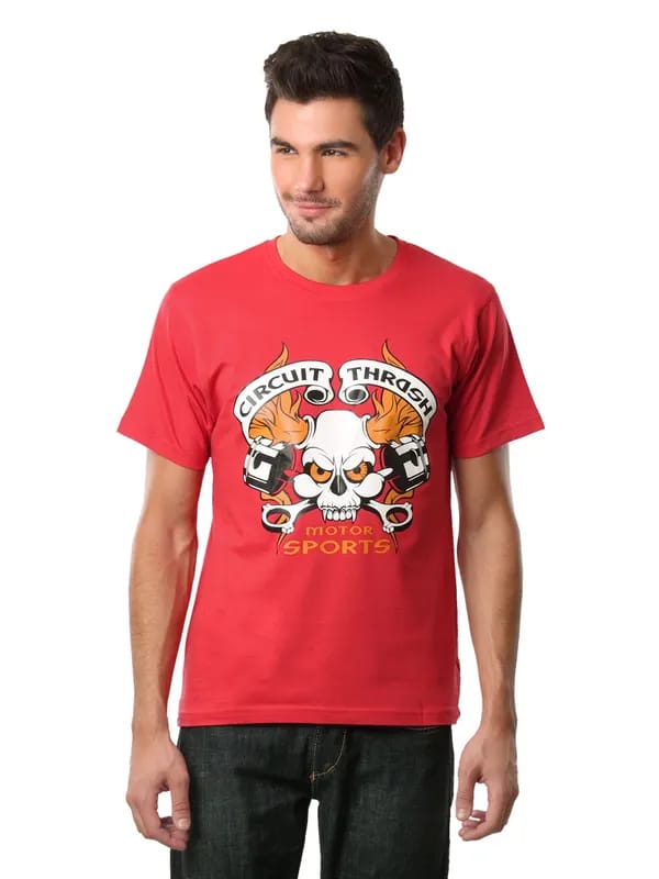 Myntra Men Circuit Thrash Red T-shirt