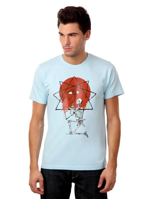 Myntra Men Blue Prayer T-shirt
